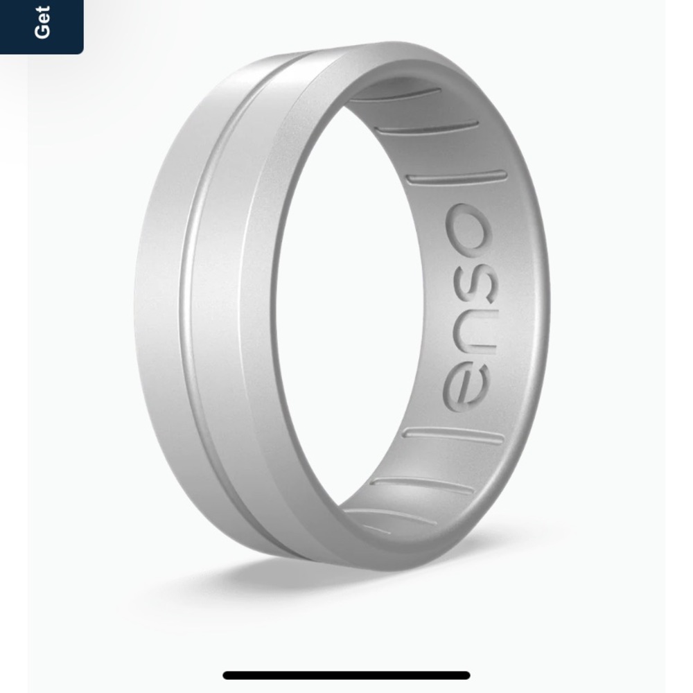 NIB Enso Ring Mens Contour Classic Silver 102 Sz 13